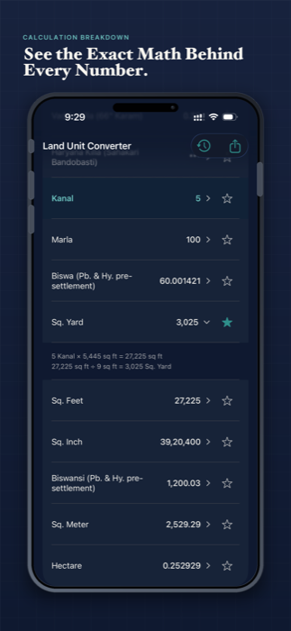 Step-by-step calculation breakdown for a converted value
